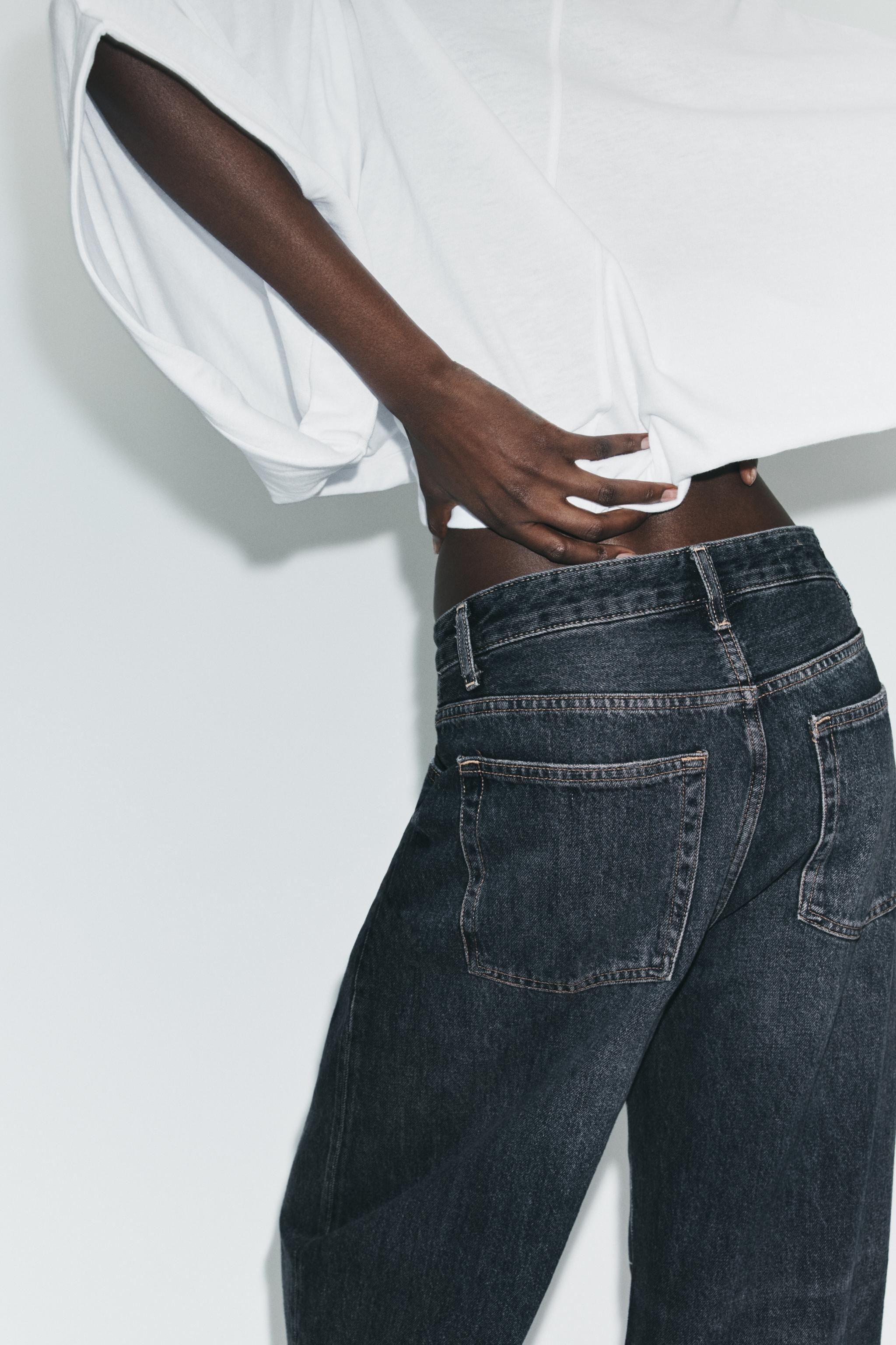 TRF BAGGY FOLDED MID-RISE JEANS